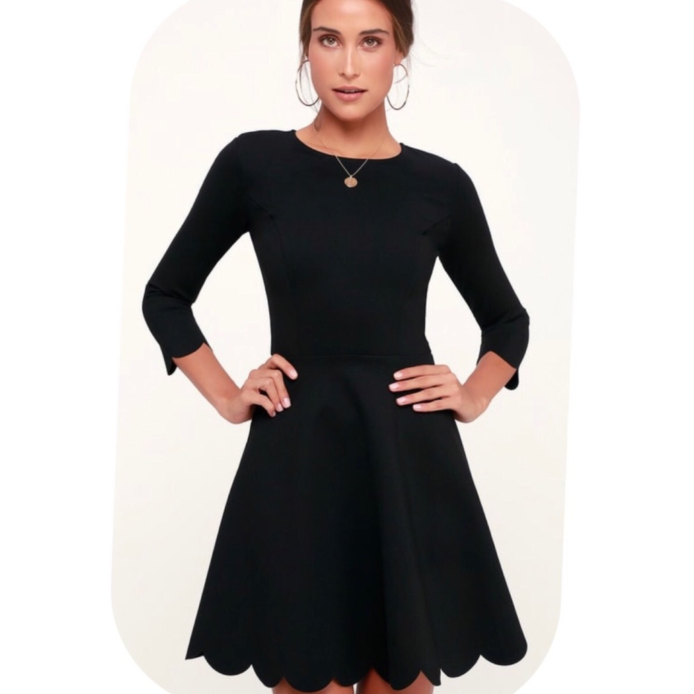 Lulu’s Cumulonimbus Clouds Black Skater Dress